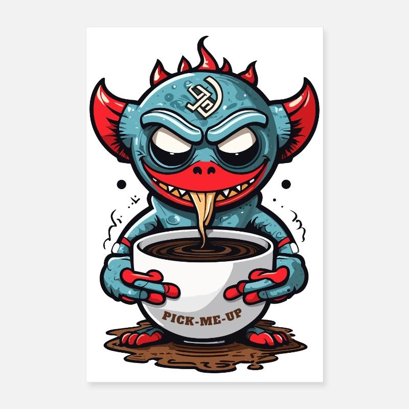 Kaffee Monster Poster 40x60 cm