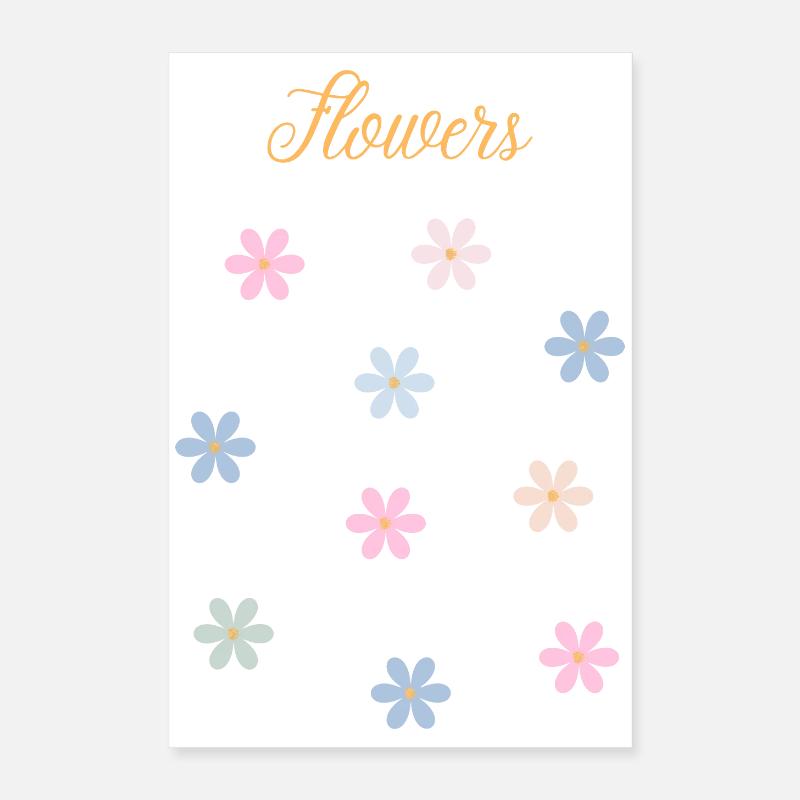 Pastel Blossom Magic : Design floral élégant Poster 40 x 60 cm