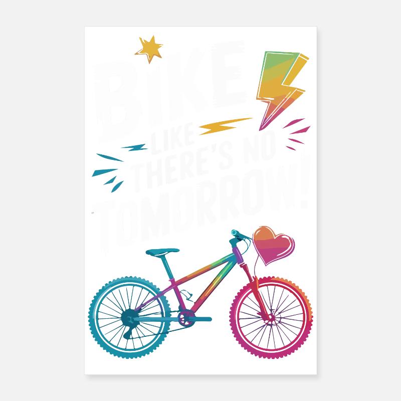 Conception de citation de motivation de vélo Poster 40 x 60 cm