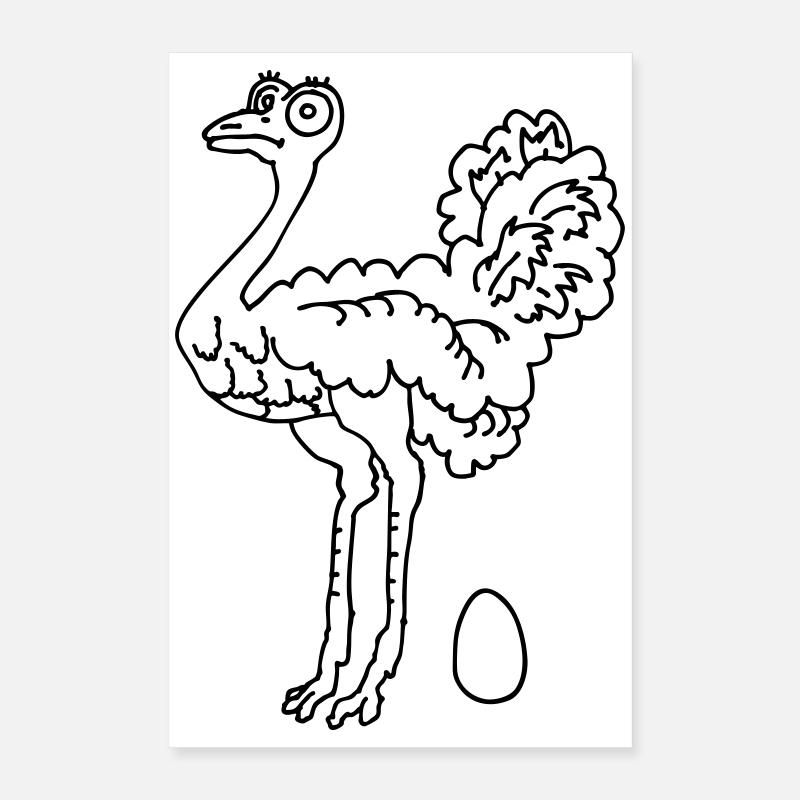 Strauß - Poster 40x60 cm - Weiß