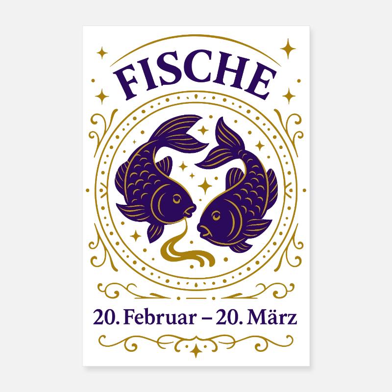 Sternzeichen Fische Poster 40x60 cm