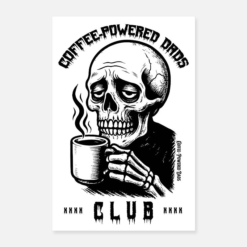 Coffee-Powerd Dads Club Funny Gift for Dad Poster 16" x 24" (40x60 cm)