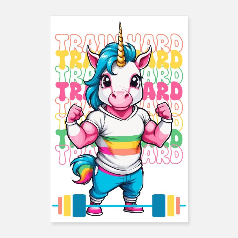 Bodybuilder Einhorn Poster 40x60 cm
