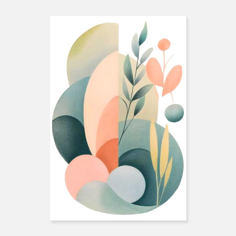 Composition de la flore abstraite pastel Poster 40 x 60 cm