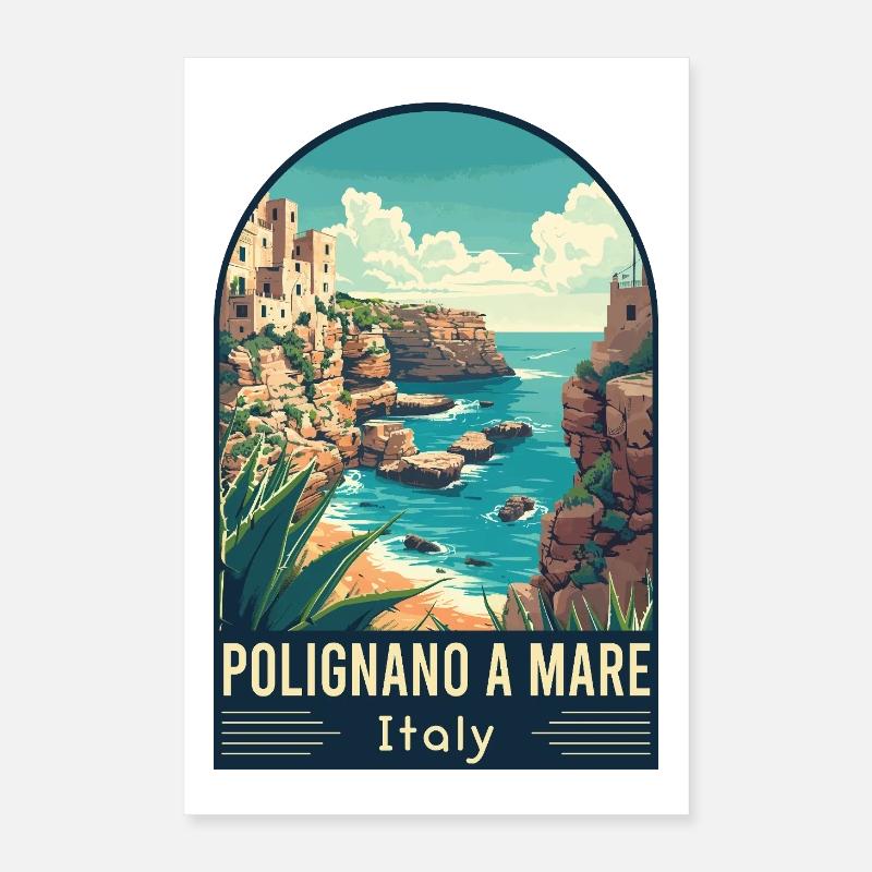 Explore Coastal Splendor Polignano a Mare in Italy Poster 16" x 24" (40x60 cm)