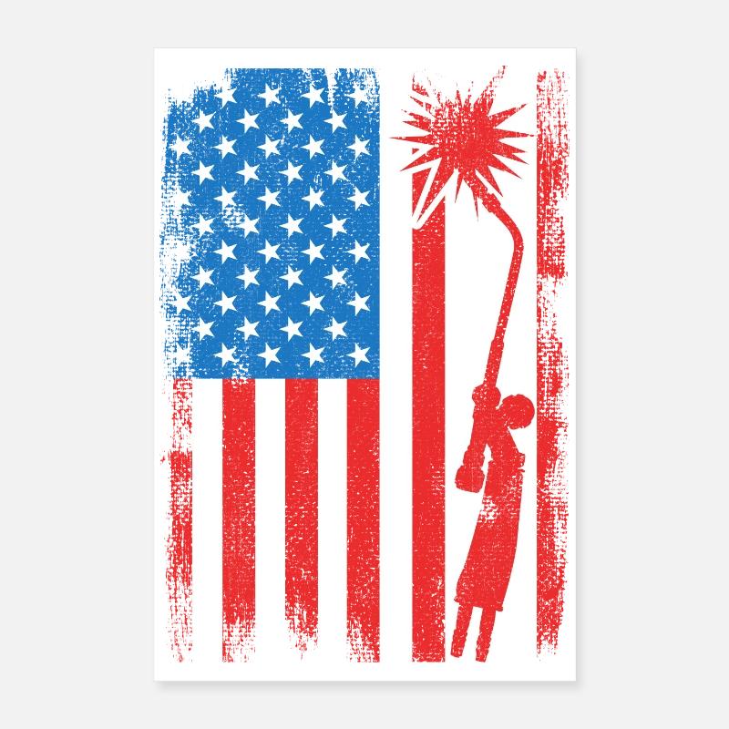 Schweißen USA Flagge Poster 40x60 cm