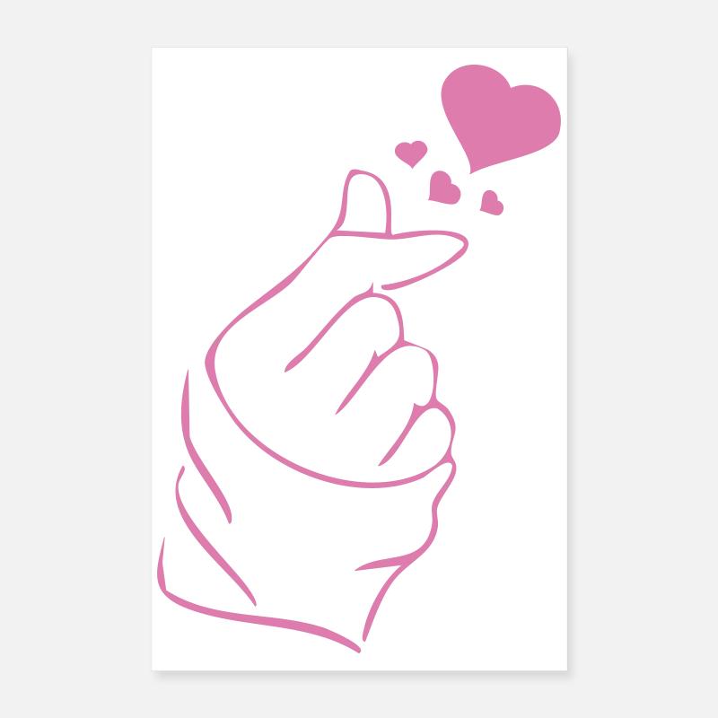 Finger heart k-pop K-drama 2 couleurs custom Poster 40 x 60 cm