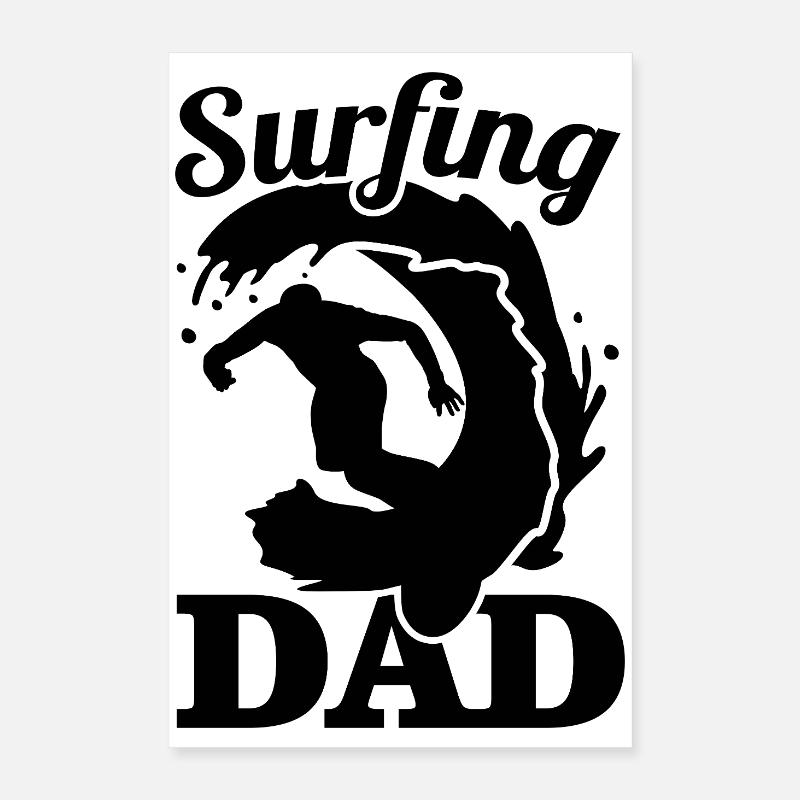 Père surfeur Poster 40 x 60 cm