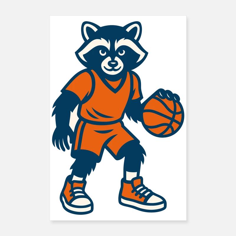 Basket-ball raton laveur Poster 40 x 60 cm