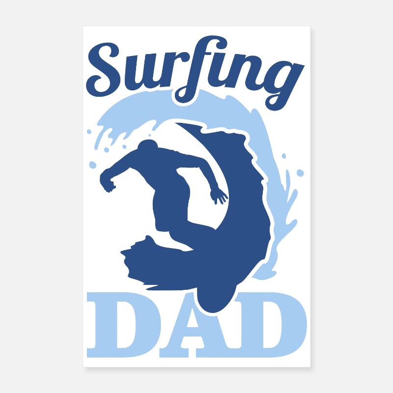 Surfer father Poster 16" x 24" (40x60 cm)