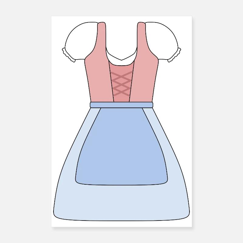 Conception de robe bavaroise traditionnelle Dirndl Poster 40 x 60 cm