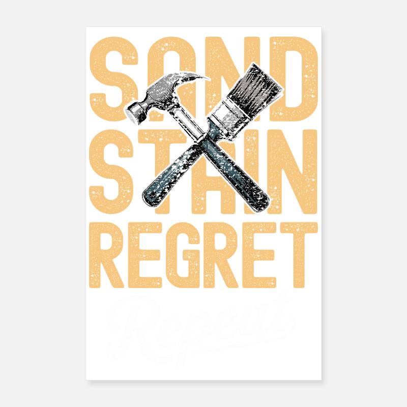 Tache de sable regret Répéter la citation de bricolage Poster 40 x 60 cm