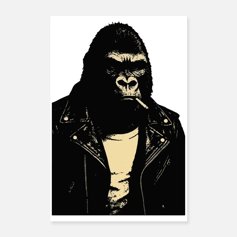 Gorilla Rebel Leather Jacket Poster 16" x 24" (40x60 cm)