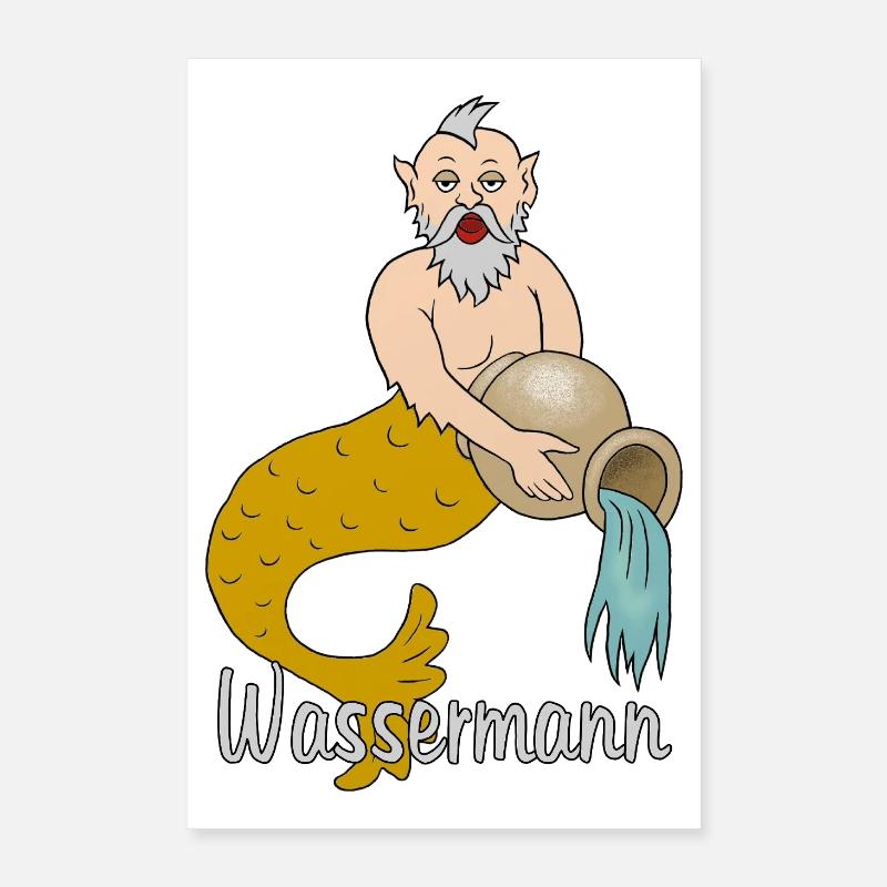 Sternzeichen Wassermann mit einem Krug Poster 40x60 cm