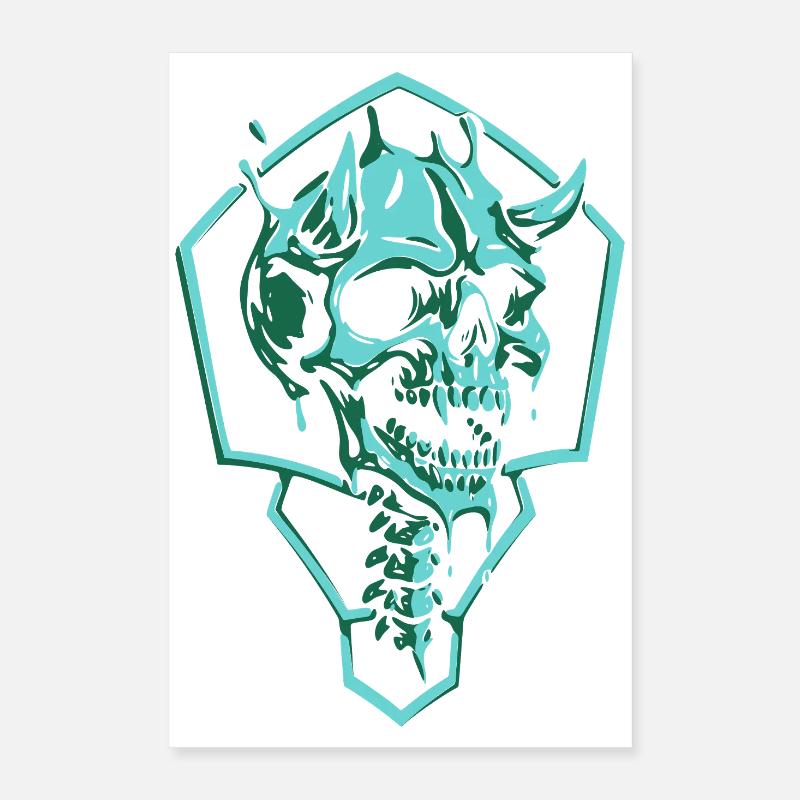 Torn Emerald Skull Poster 16" x 24" (40x60 cm)