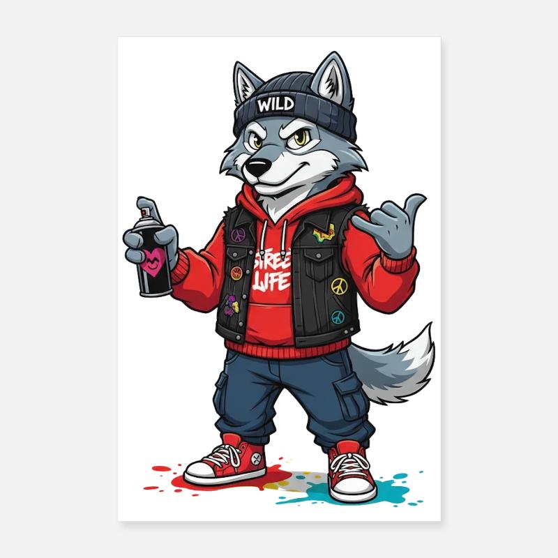 Griffiffis Wilder Wolf Streetwear Poster 40 x 60 cm