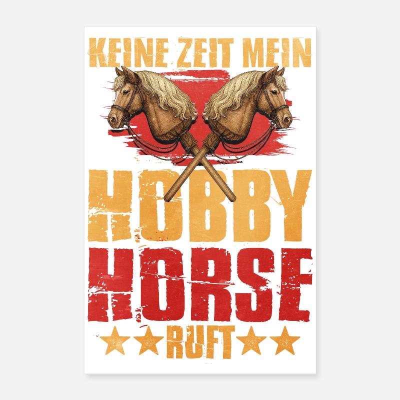Déclaration du cheval de loisir Double Horse Heads Poster 40 x 60 cm