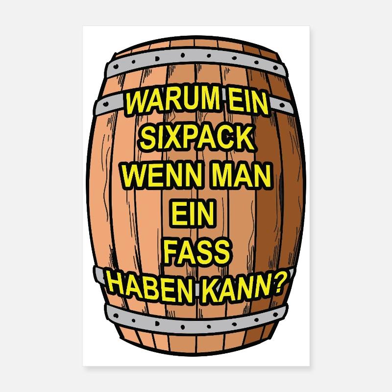 Six-pack ? Je prends un tonneau Poster 40 x 60 cm
