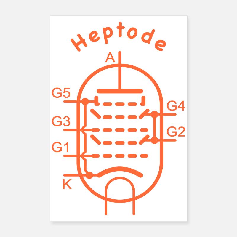 Heptode lumineux Poster 40 x 60 cm