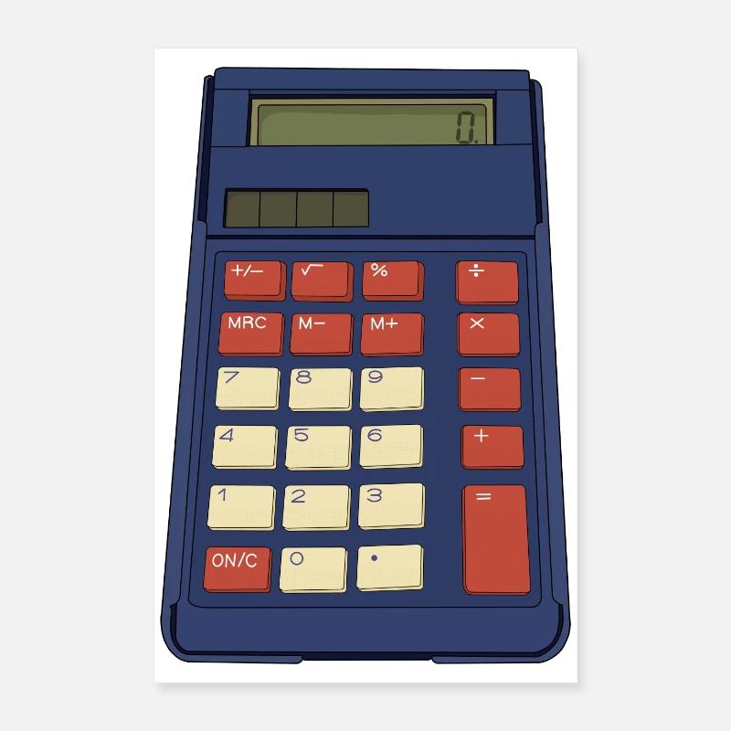 80's 90's Calculator Math School Nostalgie Poster 40 x 60 cm