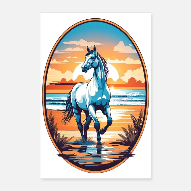 Horse on the beach Poster 16" x 24" (40x60 cm)