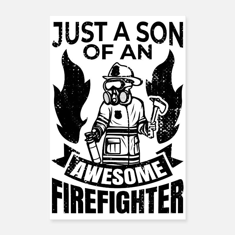 Feuerwehr Junge Poster 40x60 cm