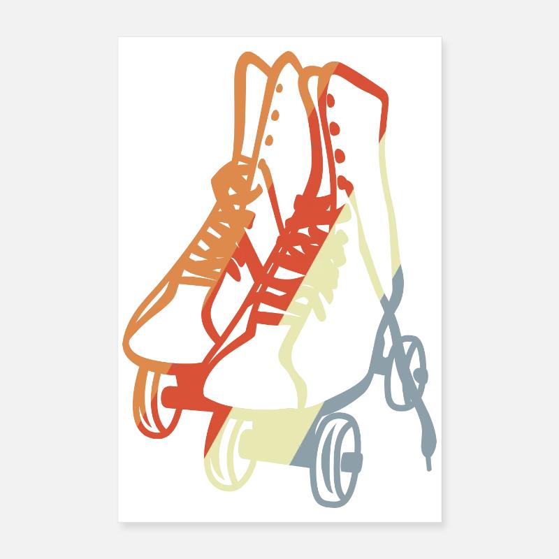 Vintage Rollschuhe Poster 40x60 cm
