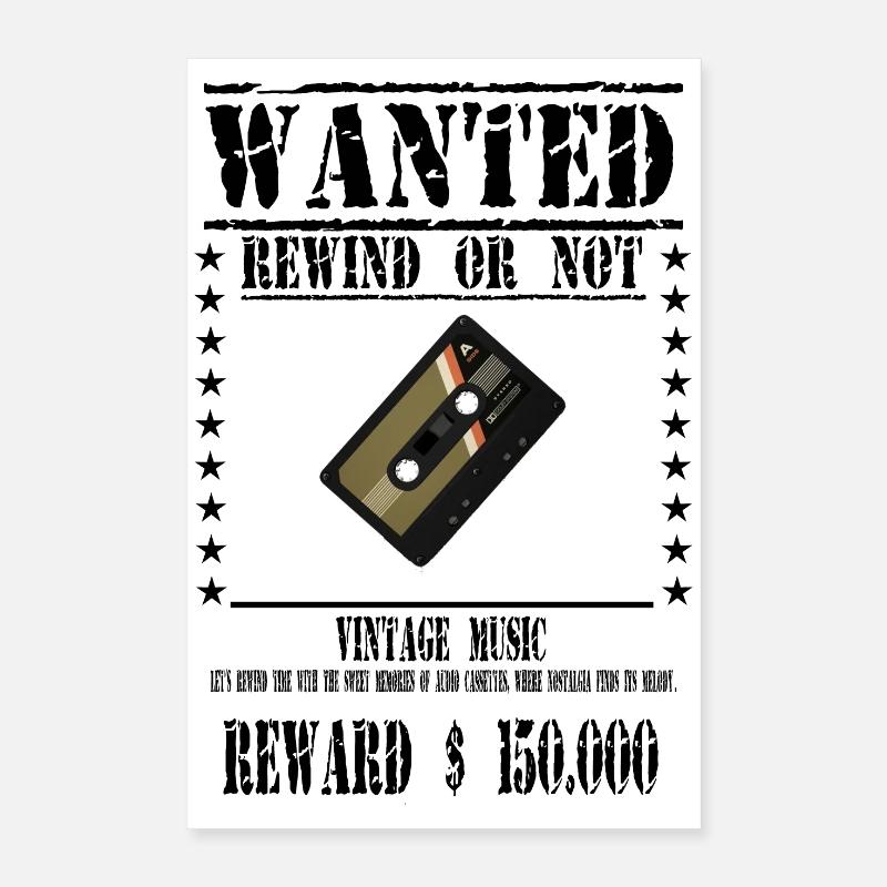 WANTED CASSETTE AUDIO Poster 40 x 60 cm