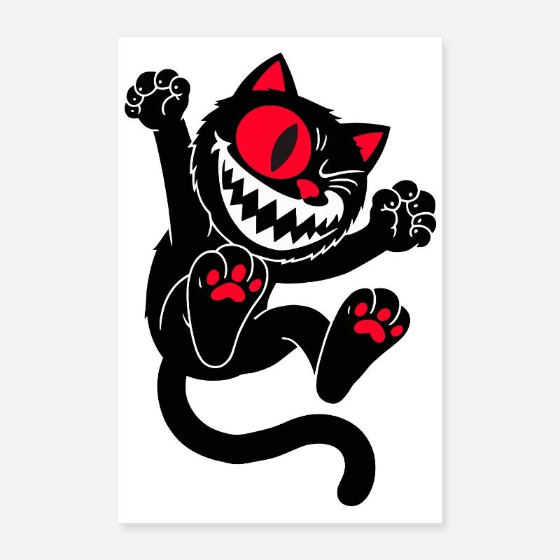 Chat sauteur Poster 40 x 60 cm