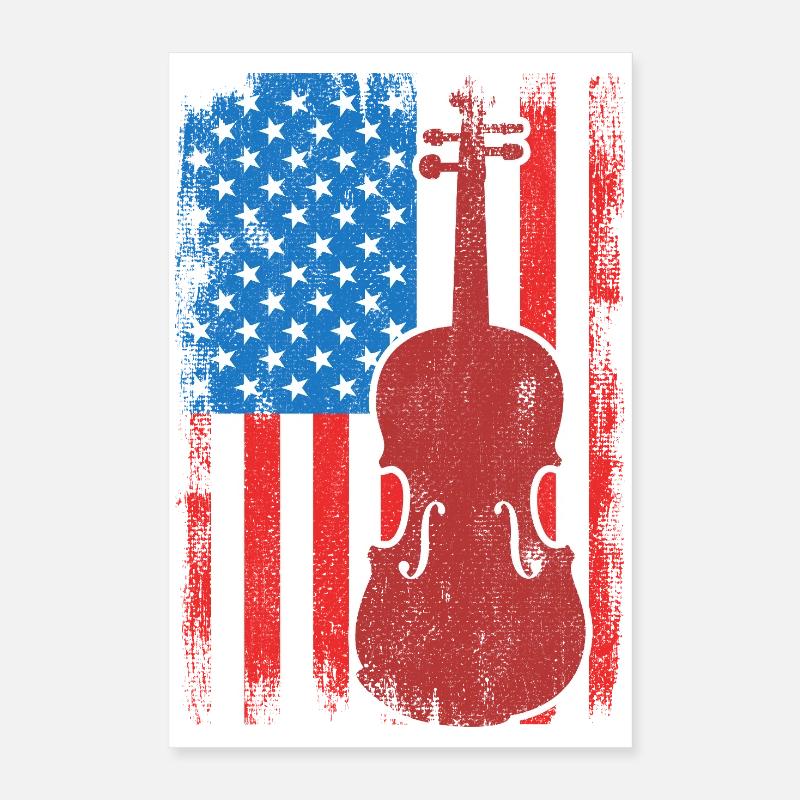 Patriotic US violinist Poster 16" x 24" (40x60 cm)