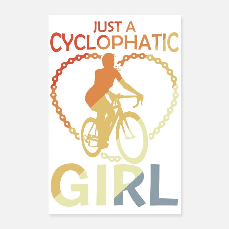 Fille de vélo Poster 40 x 60 cm