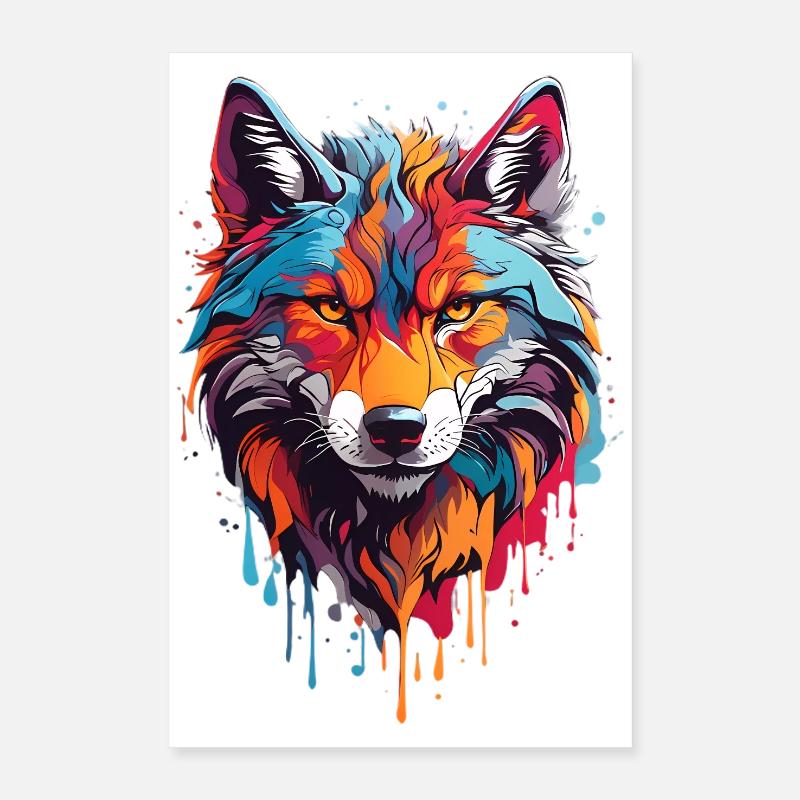 Cool Wolf Poster 16" x 24" (40x60 cm)
