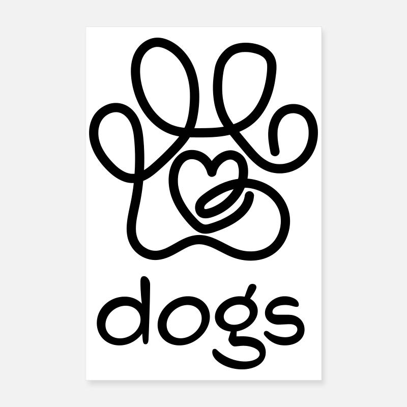 J’adore les chiens Poster 40 x 60 cm