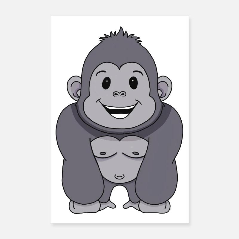 Gorilla Monkey Poster 16" x 24" (40x60 cm)