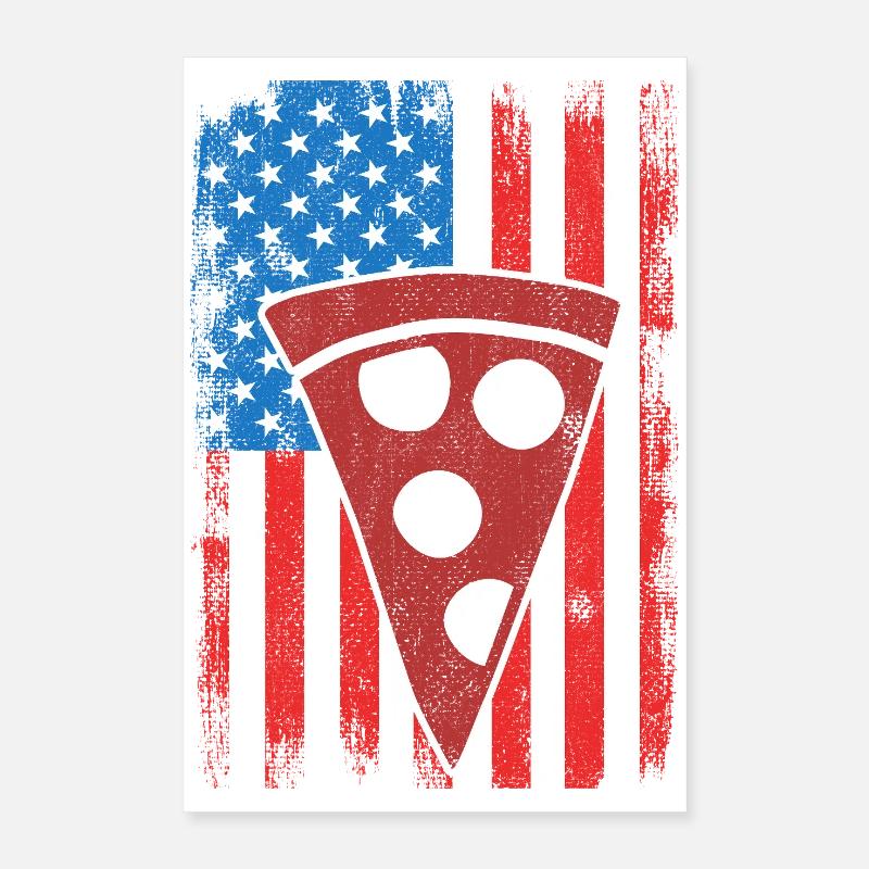4. Juli US Pizza Poster 40x60 cm