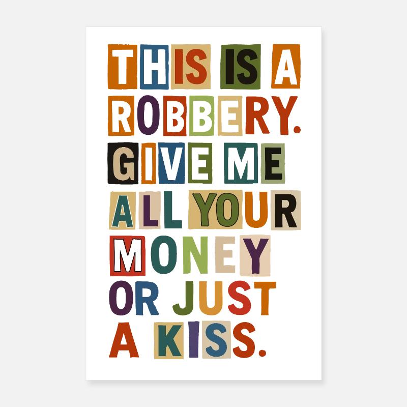 Ransom Note Bold Typography Tee Poster 16" x 24" (40x60 cm)