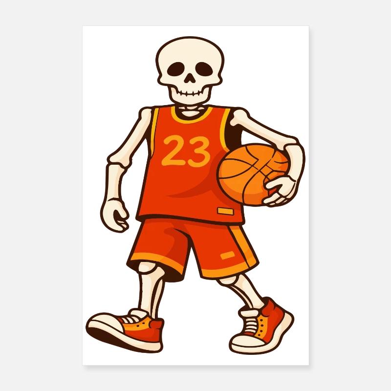 Skeleton Hoops 23 Trikot Poster 40x60 cm