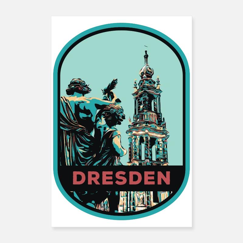 Illustration: Cathédrale Hofkirche, Dresde Poster 40 x 60 cm