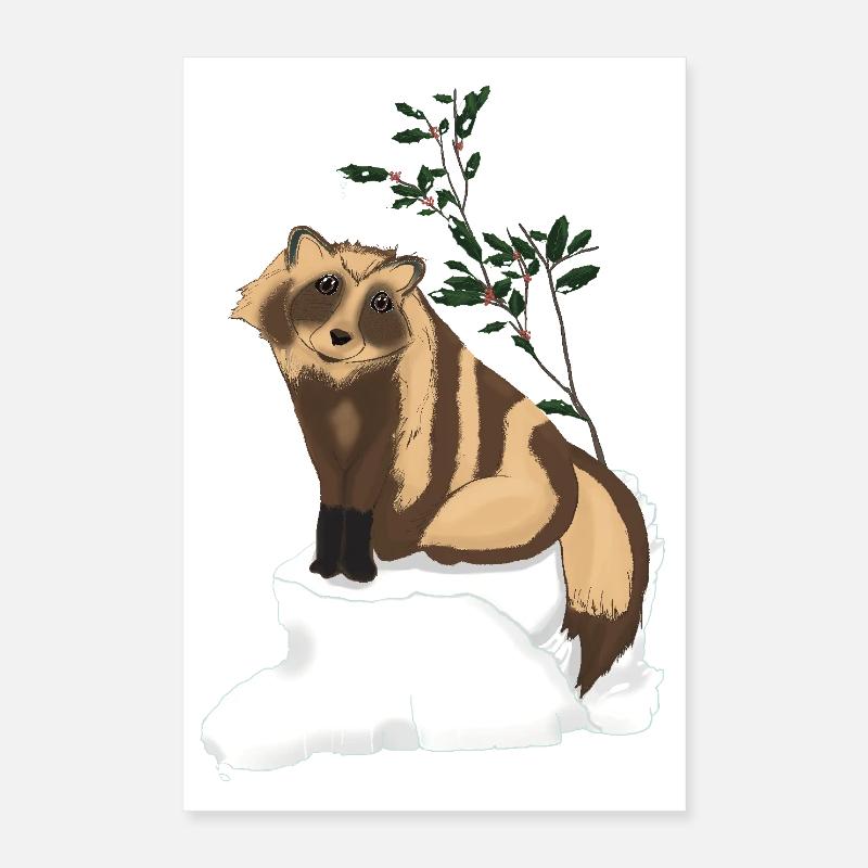 Tanuki under the mistletoe Poster 16" x 24" (40x60 cm)