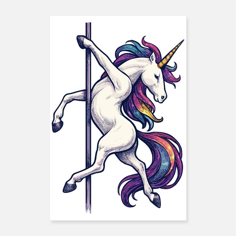 Pole Dance Licorne Pole Dancer Pole Gift Poster 40 x 60 cm