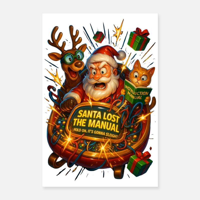 Le Père Noël perd le manuel Poster 40 x 60 cm