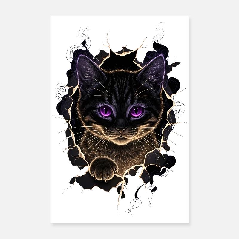 Katze Zerrissenes Tuch - Süßes Gothic  Poster 40x60 cm