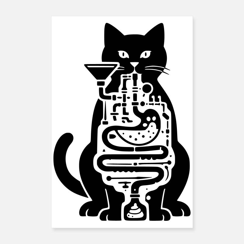 Digestion du chat Poster 40 x 60 cm