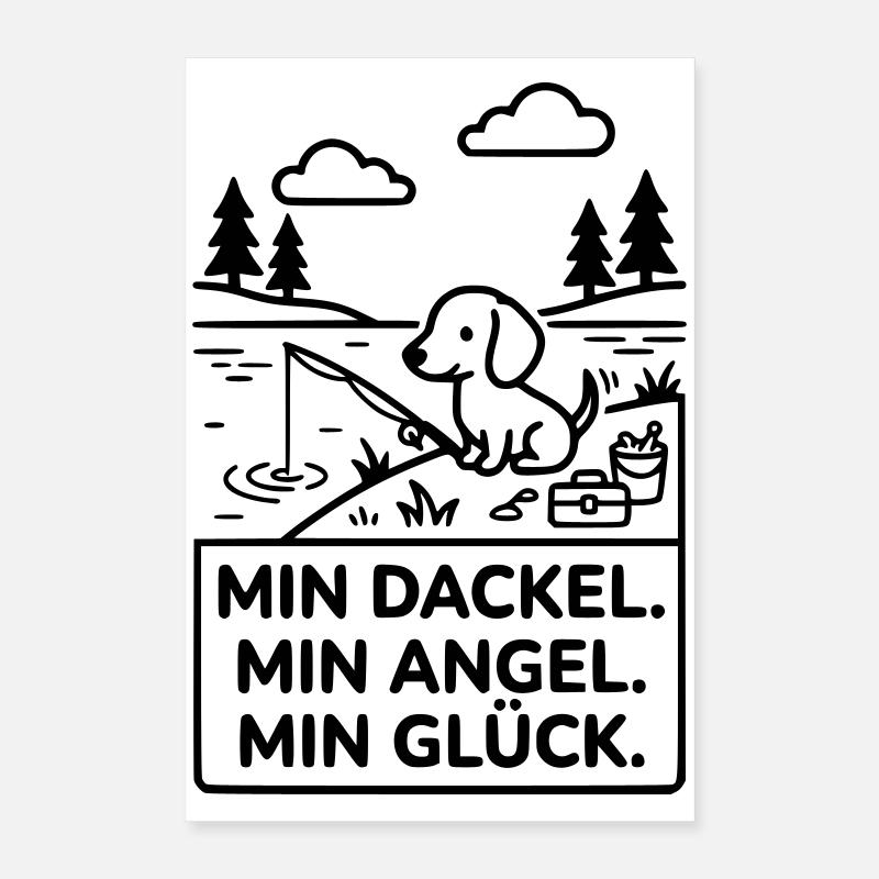 Dackel Angel Glück Poster 40x60 cm
