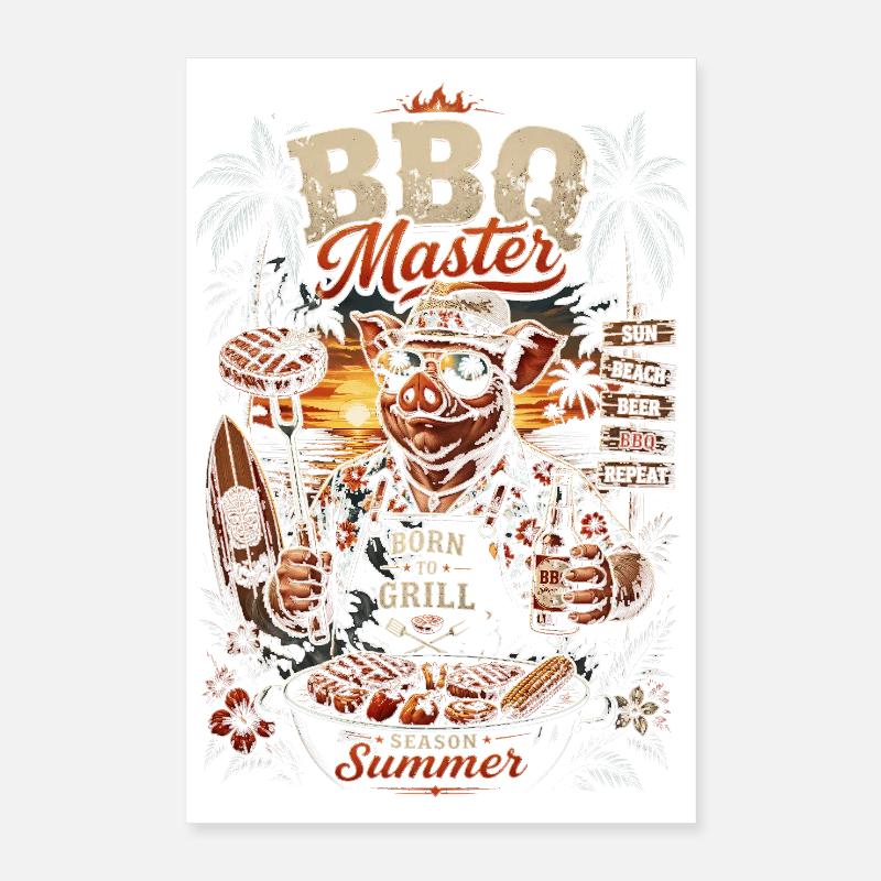 BBQ Master Tropic Pig – Humorvoll Poster 40x60 cm