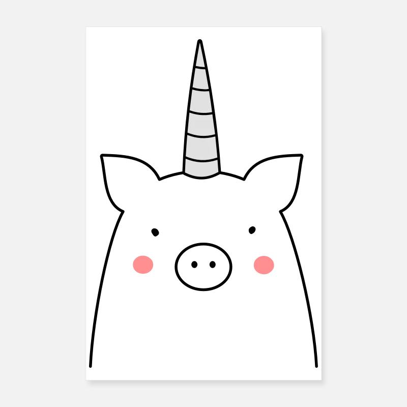 funny pig unicorn sow gift idea Poster 16" x 24" (40x60 cm)