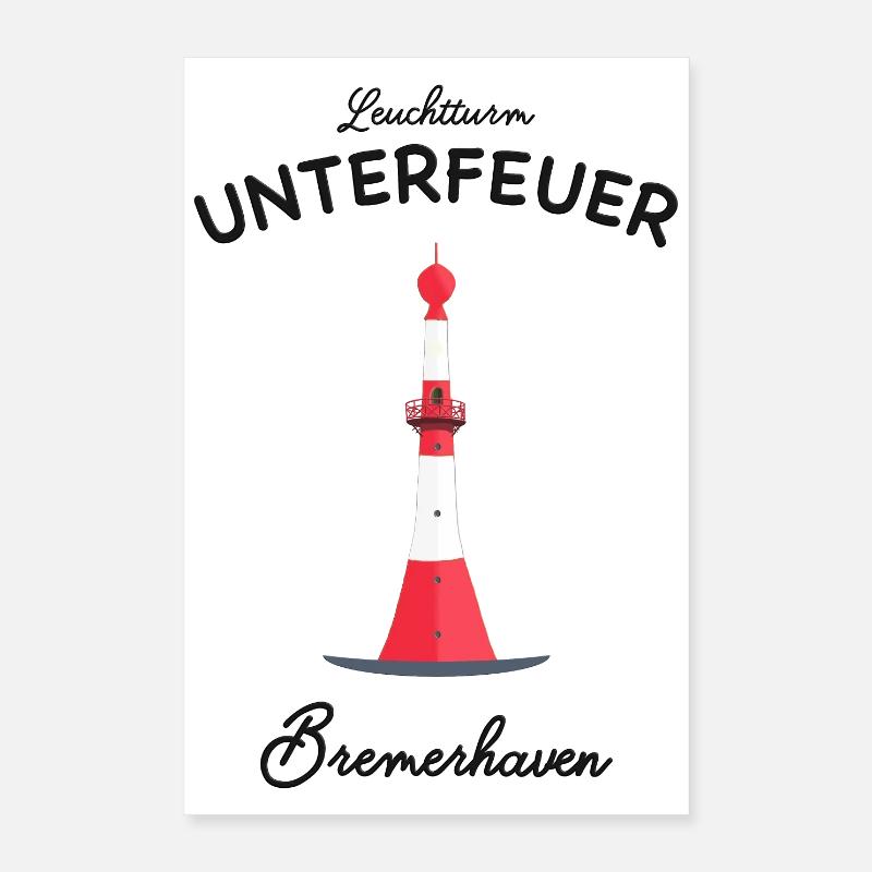 Bremerhaven, Leuchtturm Unterfeuer, Nordsee Poster 40x60 cm