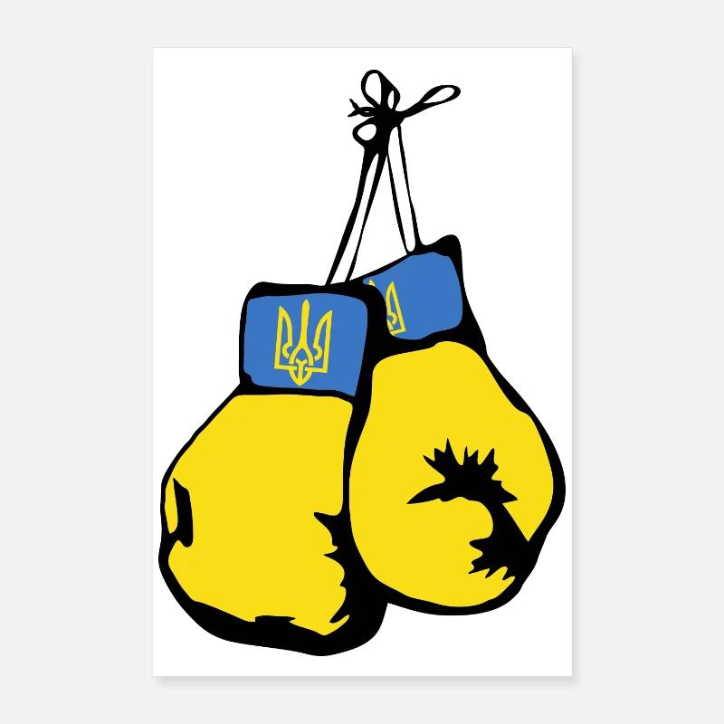 Gants de boxe drapeau de l’Ukraine Poster 40 x 60 cm