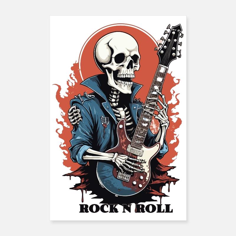 Squelette Rock 'n' Roll Poster 40 x 60 cm