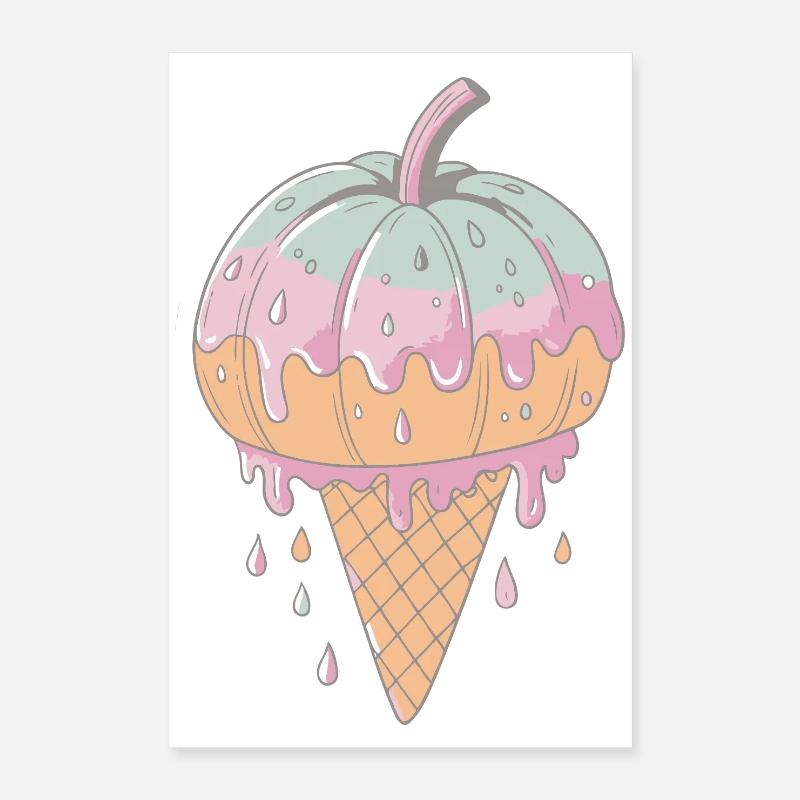 Zartes Pastell Drips Cornet Poster 40x60 cm